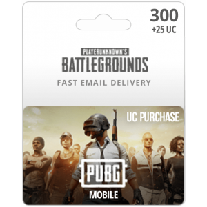 بطاقة ببجي 300UC + 25UC